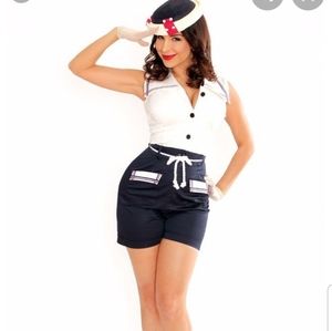 Vintage Retro Tatyana Nautical romper